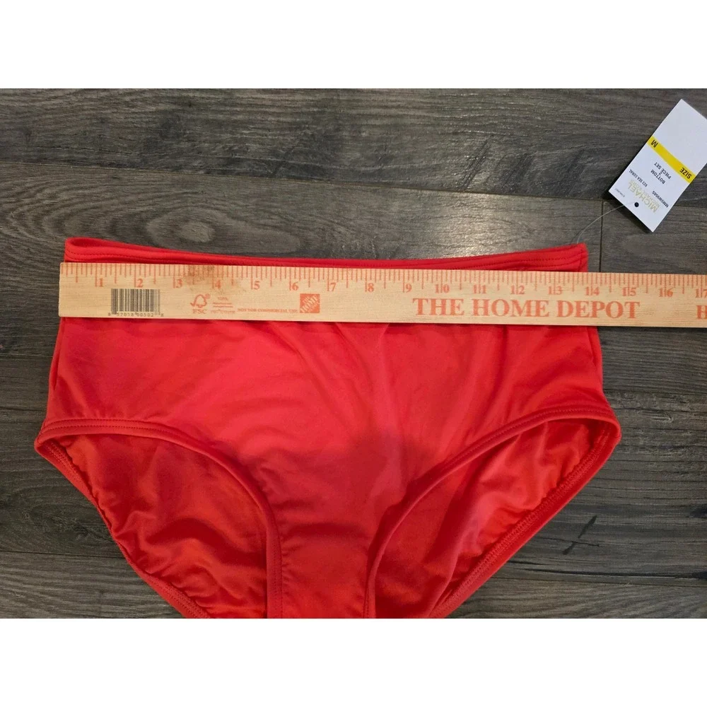 Women's sz‎ M Michael Kors Sea Coral High Waisted Bikini Bottom only MM5W958S